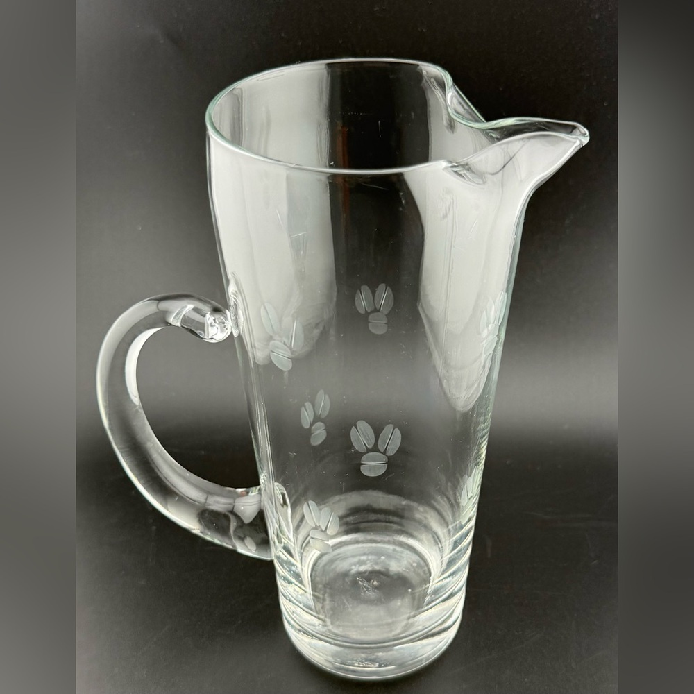 Espresso beans etched pitcher. Cocktail pitcher 3.5 cups.